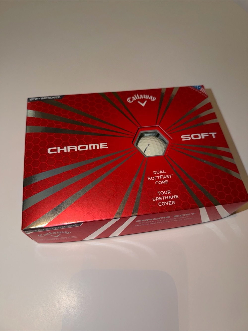 Callaway Chrome Soft Golf Ball Sleeve - Red with Silver Accents